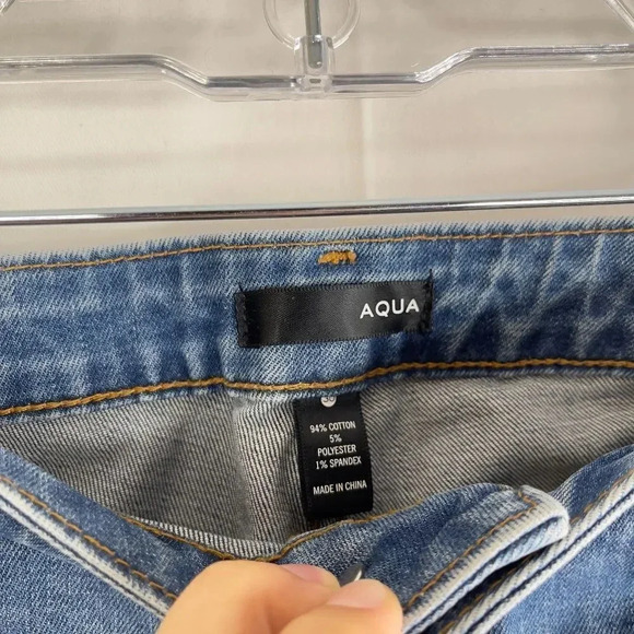 Aqua Denim Jeans w/Multi Color Side Stripes - Picture 2 of 11